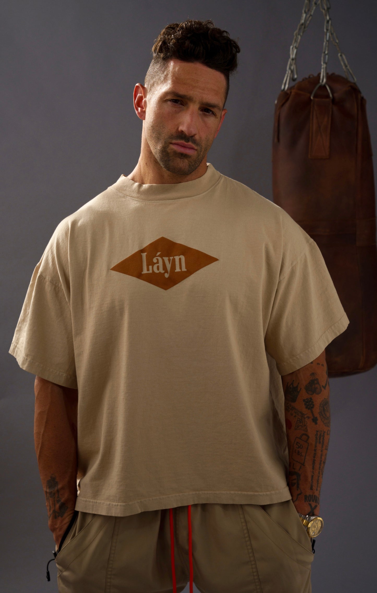 OG Collection: Láyn Mockneck Oversize Tee (Caramel)